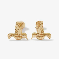 Minuscules boucles d'oreilles mignonnes en argent sterling 925 plaqué or véritable 18 carats en gros