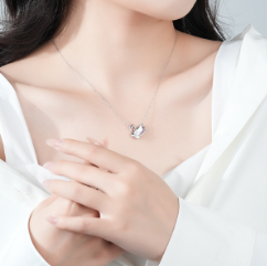 S925 Sterling Silver Romantic Swan Pendant <b>Necklace</b> With Shining Colorful Crystal Trendy <b>Fine</b> Jewelry For Women Anniversary Gift - Product Image 2
