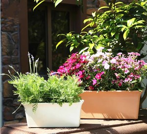 Vaso da <span class=keywords><strong>fiori</strong></span> in plastica spessa <span class=keywords><strong>rettangolare</strong></span> per uso domestico e fioriera senza vassoio - Product Image 6