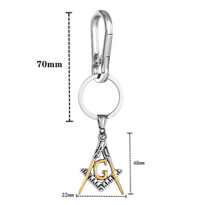Porte-clés Symbole Franc-Maçon en Alliage de Zinc, Pendentif G, Breloque Thème, Accessoire Cadeau Unisexe - Product Image 2