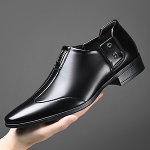 Chaussures habillées en cuir verni noir pour hommes, à enfiler, pour le bureau et les occasions formelles, tailles jeunesse 40 41 42 43 44 45 - Product Image 1