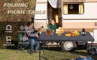 Table de camping pliable en alliage d'aluminium portable, haute résistance, pour pique-niques et fêtes