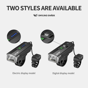 Luz Delantera para Bicicleta Smiling Shark, LED Recargable por USB, Luz de Ciclismo IPX4 de Aleación de Aluminio, 4 Modos - Product Image 5