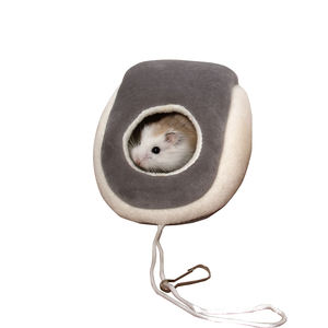 บ้านหนูแฮมสเตอร์พร้อมเปลแขวนของเล่นสำหรับเครื่องร่อนน้ำตาลสำหรับห้องนั่งเล่นรังสัตว์เลี้ยงขนาดเล็กแบบแข็ง - Product Image 4