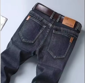 Jeans da <span class=keywords><strong>Uomo</strong></span> Personalizzati a Gamba Dritta <span class=keywords><strong>Pantaloni</strong></span> Casual in Denim Elasticizzato Taglie Forti - Product Image 5