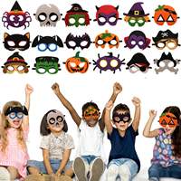 Kit de masques en feutre DIY pour Halloween, masques de citrouille, sorcière, chauve-souris, chat, pour enfants, fête, cosplay, ensemble de masques à assembler soi-même