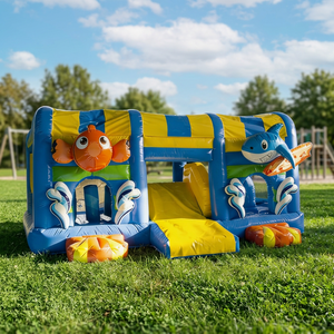Castillo Inflable Douerfei con Tobogán, Temática Marina/Oceánica, Diseño de Pez Dorado, PVC, 4x6m, Capacidad para 500KG, 20 Personas, Fácil de Instalar - Product Image 3