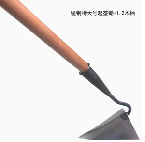 <span class=keywords><strong>Houe</strong></span> à bêcher en acier au manganèse de qualité industrielle avec manche en bois pour le creusement de fossés et le désherbage triangulaire - Product Image 5