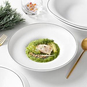 Xiangyuan <b>melamine</b> tableware <b>plates</b>, soup <b>plates</b>, round commercial <b>plates</b>, restaurant <b>plates</b>, deep <b>plates</b>, imitation porcelain - Product Image 2