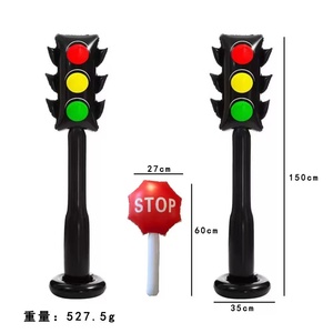 Segnale Stradale Gonfiabile in PVC + Segnale STOP, Giocattoli Educativi per la Sicurezza Stradale dei Bambini, Giochi Interattivi per l'Addestramento al Attraversamento Stradale - Product Image 1