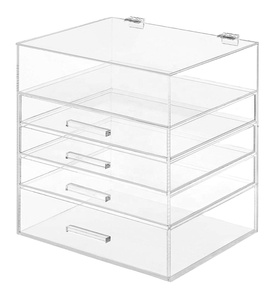 Wholesale <strong>Customized</strong> Makeup Organizer <strong>Acrylic</strong> Cosmetic Storage <strong>Drawers</strong> and Jewelry Display Box - Product Image 1