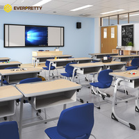 Projet de mobilier scolaire en gros : Ensemble bureau à structure métallique avec tiroir et chaise ergonomique pour salle de classe