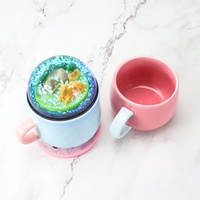 Tasse en céramique/porcelaine de ml, liquide, de Silicone, bassin à paillettes, boule de neige, boisson pour café, bulle de lait, thé