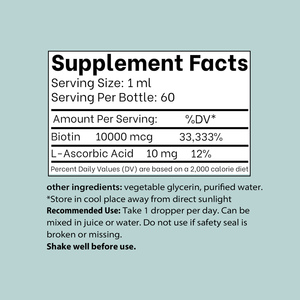 Prix de gros : Gouttes liquides de biotine avec acide L-ascorbique pour des cheveux plus brillants, favorisent la force osseuse, supplément de beauté en gouttes - Product Image 3