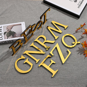 10cm/20cm lettera inglese Diy adesivo da parete decorazione per la casa auto adesivo dorato 3d specchio Egnlish alfabeto acrilico Sticker lettera - Product Image 3
