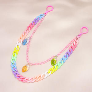 Cadena de cintura de doble capa color caramelo con colgante de caracol de plástico, cadena corporal informal a la moda - Product Image 2