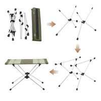Équipement de camping de haute qualité, table de pique-nique pliable ultra-légère en aluminium, en tissu maillé, portable, mini, pour l'extérieur