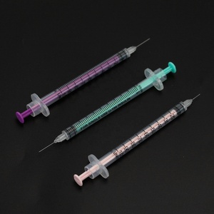 Siringa per Insulina Multicolore con Ago, Sterile, per Iniezione di Peptidi, Adatta per Erogazione Liquidi, 6mm, Colore Viola - Product Image 3