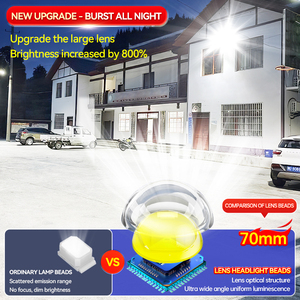 COB เลนส์ซูเปอร์ความสว่างสูงเอาท์พุทสูงราคาถูกผนังพลังงานแสงอาทิตย์ IP65กลางแจ้งขายดีจีนขายส่งไฟฟลัดไลท์พลังงานแสงอาทิตย์60W - Product Image 4
