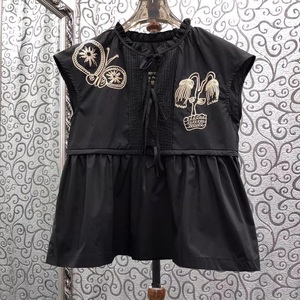 <span class=keywords><strong>Blusa</strong></span> 100% Algodón, Moda Verano 2026, <span class=keywords><strong>Blusa</strong></span> Elegante para Mujer con Bordado Exquisito y Lazo Decorativo, <span class=keywords><strong>Sin</strong></span> Mangas, Casual, Blanca, Rosa, <span class=keywords><strong>Negra</strong></span> - Product Image 2