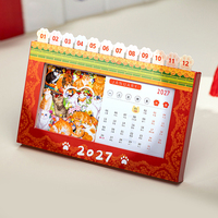 Calendrier de bureau 2027 personnalisé, impression couleur intégrale, fabrication directe, petites séries, faible MOQ, calendrier publicitaire de bureau