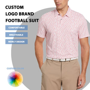 Camisetas de golf de negocios de manga corta de alta calidad para hombre, Polo bordado de tela de poliéster transpirable para verano, logotipo personalizado - Product Image 1