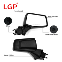Clignotant intégré miroir de camion noir texturé pour Chevrolet Silverado 2019-2024 installation facile