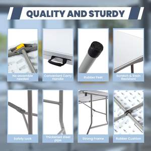 Ajustável <span class=keywords><strong>6</strong></span> <span class=keywords><strong>FT</strong></span> Altura Design Moderno Plástico Folding Table Chair Set para Jantar Piqueniques ao ar livre Partes Camping em Hotéis - Product Image 3