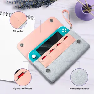 Interruttore in pelle PU Lite borsa morbida in feltro interruttore portatile per Console di gioco custodia custodia con tracolla