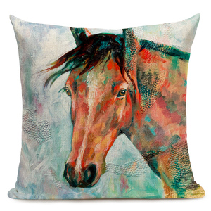 Modern Square Horse Art Fronha Retro Animal Pintura A Óleo Capa Almofada para Casa ou Decoração Do Hotel - Product Image 3