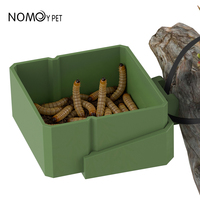 NOMOY PET Contenant alimentaire détachable en plastique pour reptiles avec boucle adhésive et fixation par serre-câble pour terrarium de lézards et geckos