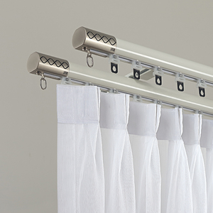 Traverse hiện đại máy sản xuất tùy chỉnh kim loại recessed Roman <span class=keywords><strong>Curtain</strong></span> Rod Hợp kim nhôm với góc cho phòng khách trang trí - Product Image 6