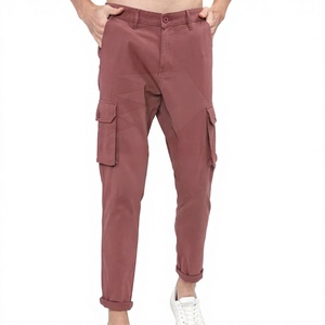 Pantalon cargo pour homme Hardihood International en polyester/coton, coupe droite, taille élastique, plusieurs poches, fermeture à cordon, décontracté - Product Image 1