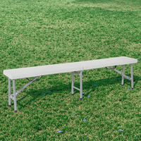 Vente en gros de banc de camping pliable blanc d'extérieur, table moderne en plastique pliable en deux dimensions pour hôpital, hôtel, villa, entrée en MDF pour