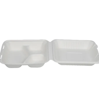 Conteneur jetable en bagasse de canne à sucre SINCERE de 8 pouces à 3 compartiments pour le camping
