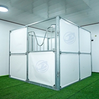 Abri portable et durable pour chevaux, tente d'écurie extérieure, cadre en métal galvanisé, montage rapide, conception modulaire pour la course