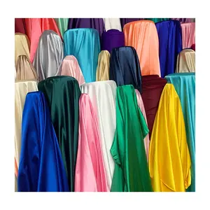 100% polyester américain soyeux tela satin brillant mariée mat spandex tissu extensible satin soie satin tissu pour robe