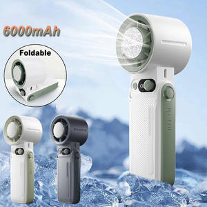 Ventilador de Mano con Paquete de Hielo 2025, Portátil para Oficina y Exteriores, USB, Pantalla Digital, Refrigeración, Alta Velocidad, Turbo, Pequeño - Product Image 1