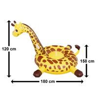 Flotador de piscina de jirafa inflable de gran tamaño, Jinete para exteriores con asas
