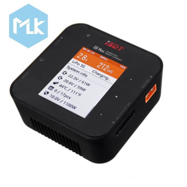MLK ISDT T8 Q8 MAX 1000W Smart Battery Balance Balance Charger for 1-8S Lipo Battery Airplane Racing Helicopter