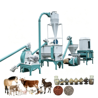 Ligne de production de granulés d'aliments pour animaux, volailles, poissons et bétail de 1 tonne/h, applicable aux grandes usines d'aliments pour animaux