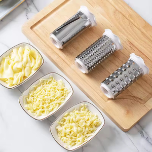 <b>Kitchen</b> <b>Gadgets</b> Manual Cheese Vegetable Shredder Tabletop Drum Grater 3 in 1 Hand Crank Rotary Cheese Grater With Handle - Product Image 5