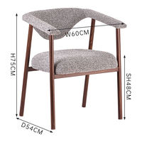 Chaises de salle à manger d'extérieur de luxe personnalisées, style chinois moderne et minimaliste, pour appartement et salon, avec accoudoirs