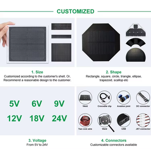 Panneau solaire de haute qualité, petit format, 5 watts, module solaire photovoltaïque 8V mono ETFE pour chargeur de batterie avec JST DC M12 en option - Product Image 3
