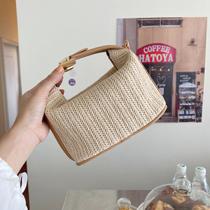 Weaver intrecciato di paglia <span class=keywords><strong>tutto</strong></span> borsa piccola borsa da spiaggia moda estiva borsa a tracolla a tracolla con polizza di carico a mano - Product Image 6
