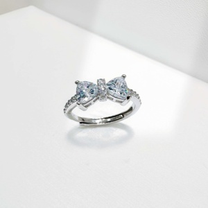 high quality plata 925 sterling silver wedding engagement <b>ring</b> custom fashion Four Leaf Clover <b>dainty</b> Zirconia <b>rings</b> for women - Product Image 2