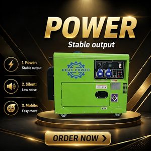 Générateur diesel silencieux de haute qualité 10KW 5KW 12KVA 15KVA à démarrage électrique pour usage domestique, alimentation de secours et chantier de construction - Product Image 1