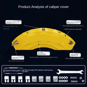 Cache-étrier de frein en aluminium pour <span class=keywords><strong>Renault</strong></span>, avant et arrière, compatible <span class=keywords><strong>Alpine</strong></span> A110 GT Laguna Kadjar Koleos Duster Megane 2 3 Logan - Product Image 3
