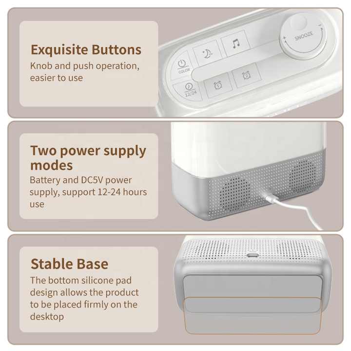 HAPTIME Digital Alarm Clock - Modernsunset Simulation