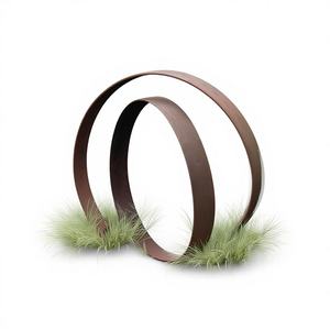 Escultura de Columna de Anillo de Acero Corten, Directo de Fábrica, Decoración de Jardín Hecha a Mano, Acabado Oxidado Natural, 3-8 mm de Grosor, 800-1200 mm - Product Image 1